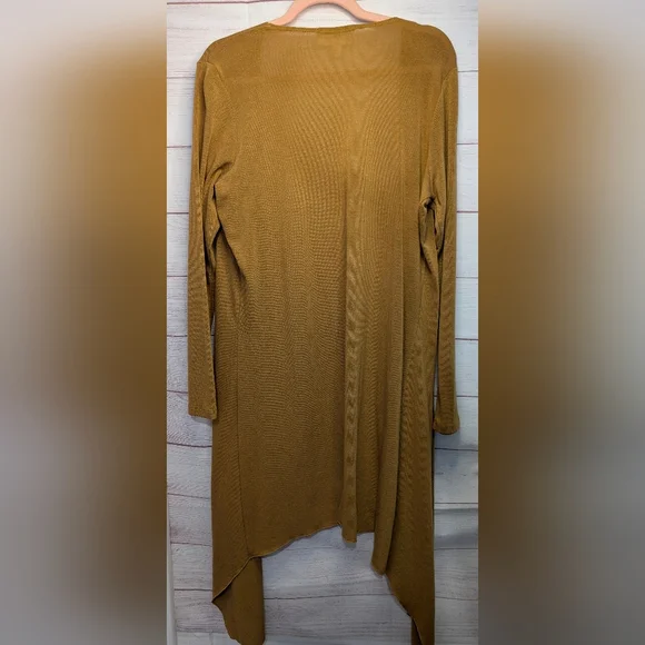 ⭐ Host Pick ⭐  Nikki Poulos Rust Color Open Fron Duster / Cardigan Size Large - Picture 2 of 7